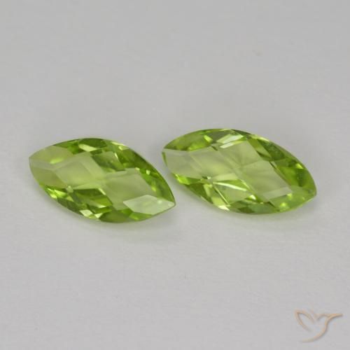 Gemas de Peridoto Verde medio natural de 1.00 ct, Marquesa, VVS-VS