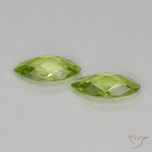 Gemas de Peridoto Verde medio natural de 1.00 ct, Marquesa, VVS-VS
