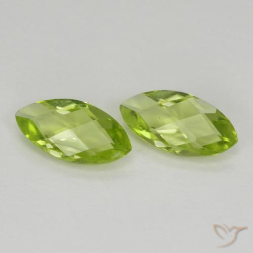Gemas de Peridoto Verde vivo natural de 1.04 ct, Marquesa, VVS-VS