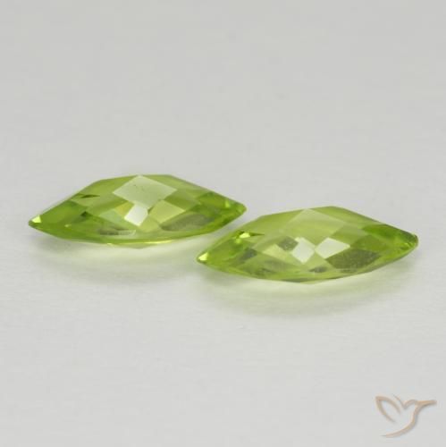 Gemas de Peridoto Verde vivo natural de 1.04 ct, Marquesa, VVS-VS