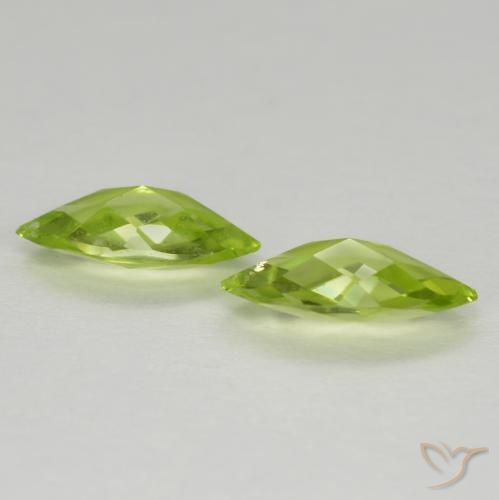 Gemas de Peridoto Verde medio natural de 1.06 ct, Marquesa, VVS-VS