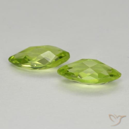 Gemas de Peridoto Verde medio natural de 1.29 ct, Marquesa, VVS-VS