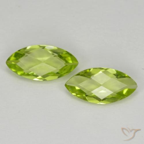 Gemas de Peridoto Verde vivo natural de 1.06 ct, Marquesa, VVS-VS