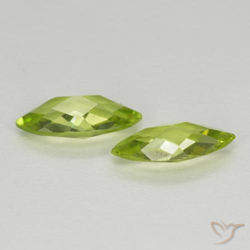 Gemas de Peridoto Verde vivo natural de 1.06 ct, Marquesa, VVS-VS