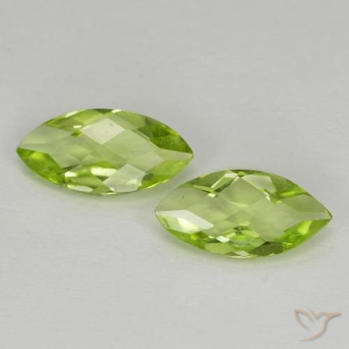 Gemas de Peridoto Verde vivo claro natural de 1.00 ct, Marquesa, VVS-VS