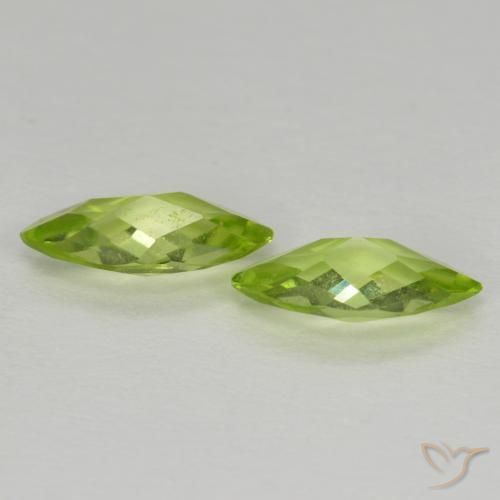 Gemas de Peridoto Verde vivo claro natural de 1.00 ct, Marquesa, VVS-VS