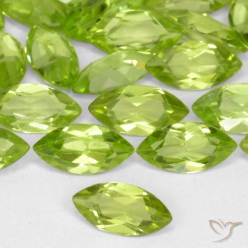 Peridoto Verde vivo natural de 0.26 ct, Marquesa, VS
