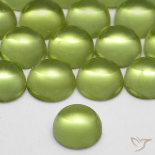 Peridoto Verde vivo natural de 0.38 ct, Redondo, Transparente