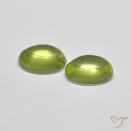 Gemas de Peridoto Verde terroso natural de 1.12 ct, Ovalada, Transparente