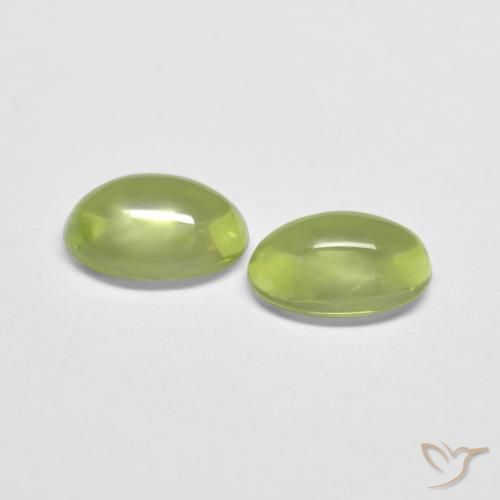 Gemas de Peridoto Verde vivo natural de 1.06 ct, Ovalada, Transparente