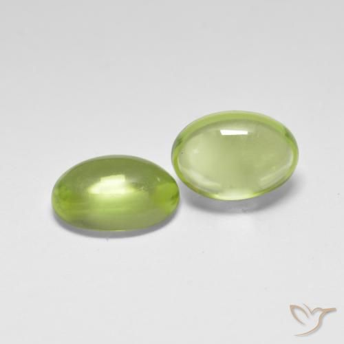 Gemas de Peridoto Verde claro natural de 1.16 ct, Ovalada, Transparente