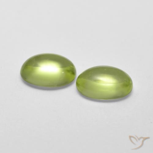 Gemas de Peridoto Verde claro natural de 1.16 ct, Ovalada, Transparente