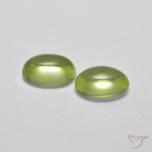 Gemas de Peridoto Verde terroso natural de 1.07 ct, Ovalada, Transparente