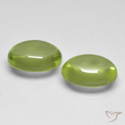Gemas de Peridoto Verde terroso natural de 1.06 ct, Ovalada, Transparente