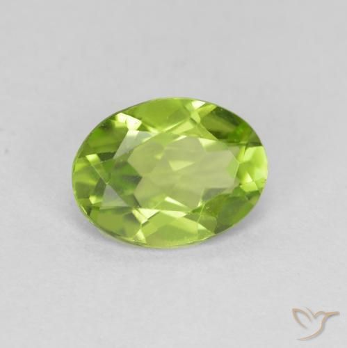 Peridoto Verde vivo natural de 1.62 ct, Ovalada, VS