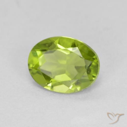 Peridoto Verde vivo natural de 1.81 ct, Ovalada, VS
