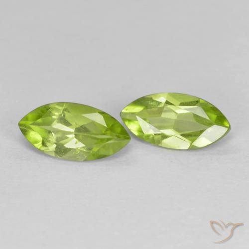 Gemas de Peridoto Verde medio natural de 1.17 ct, Marquesa, VS