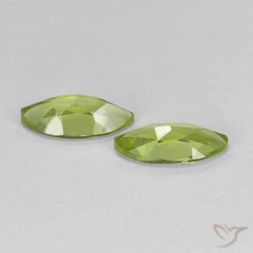 Gemas de Peridoto Verde medio natural de 1.17 ct, Marquesa, VS