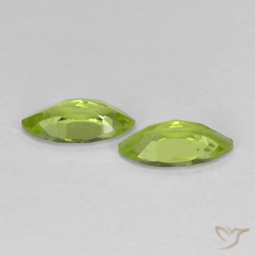 Gemas de Peridoto Verde vivo natural de 1.22 ct, Marquesa, VS