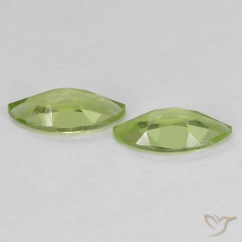 Gemas de Peridoto Verde vivo claro natural de 1.10 ct, Marquesa, VS