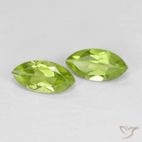 Gemas de Peridoto Verde medio natural de 1.25 ct, Marquesa, VS