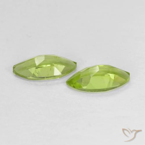 Gemas de Peridoto Verde medio natural de 1.25 ct, Marquesa, VS