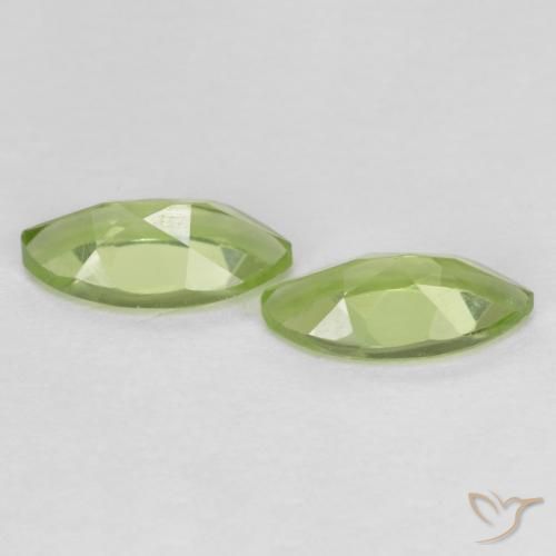Gemas de Peridoto Verde vivo claro natural de 1.23 ct, Marquesa, VS