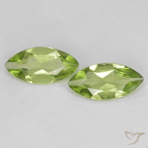 0.89ctw Natural Verde vivo claro Peridoto, Marquesa, VS