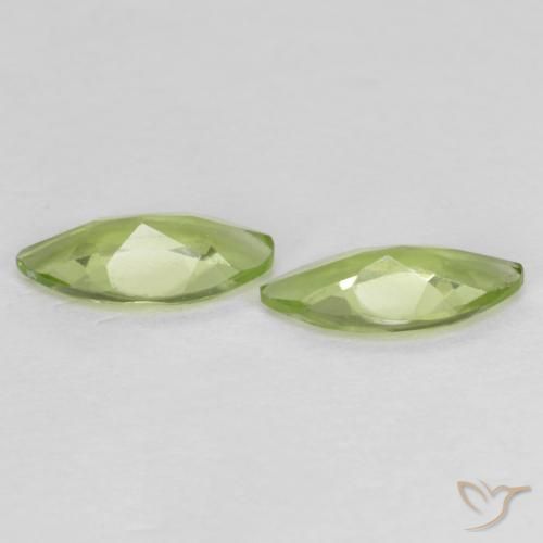 Gemas de Peridoto Verde vivo claro natural de 0.89 ct, Marquesa, VS