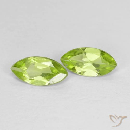 1.09ctw Natural Verde medio Peridoto, Marquesa, VS