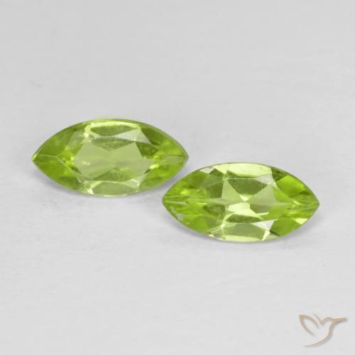 Gemas de Peridoto Verde medio natural de 1.09 ct, Marquesa, VS