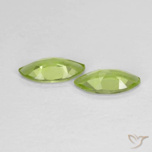 Gemas de Peridoto Verde medio natural de 1.09 ct, Marquesa, VS