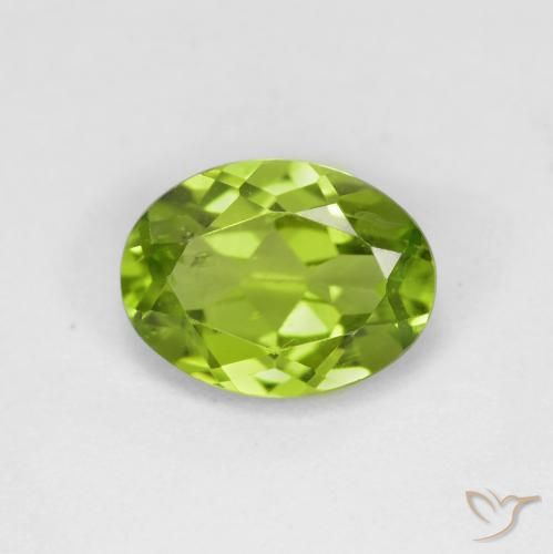 1.30ct Natural Verde vivo claro Peridoto, Ovalada, VS