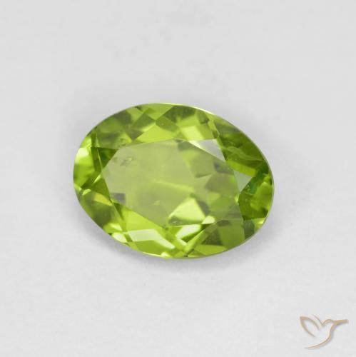 Peridoto Verde vivo claro natural de 1.30 ct, Ovalada, VS
