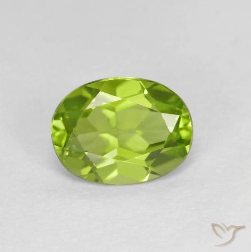 1.36ct Natural Verde vivo Peridoto, Ovalada, VS