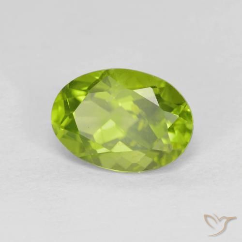 Peridoto Verde medio natural de 1.53 ct, Ovalada, VS