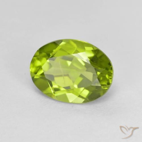 Peridoto Verde vivo natural de 1.45 ct, Ovalada, VS