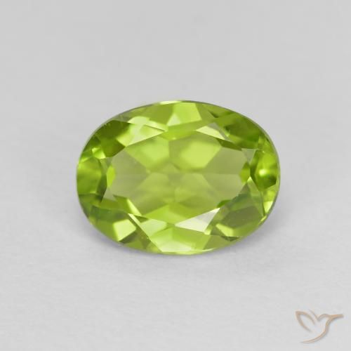 1.35ct Natural Verde amarillento Peridoto, Ovalada, VS