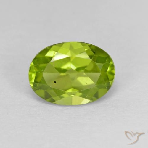 1.32ct Natural Verde vivo Peridoto, Ovalada, VS