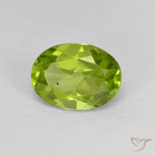Peridoto Verde vivo natural de 1.32 ct, Ovalada, VS