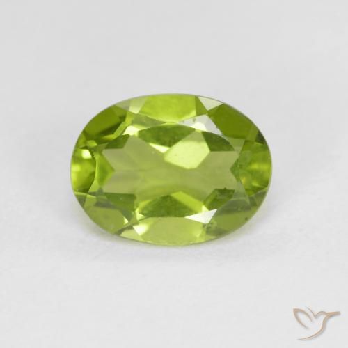 1.40ct Natural Verde vivo Peridoto, Ovalada, VS