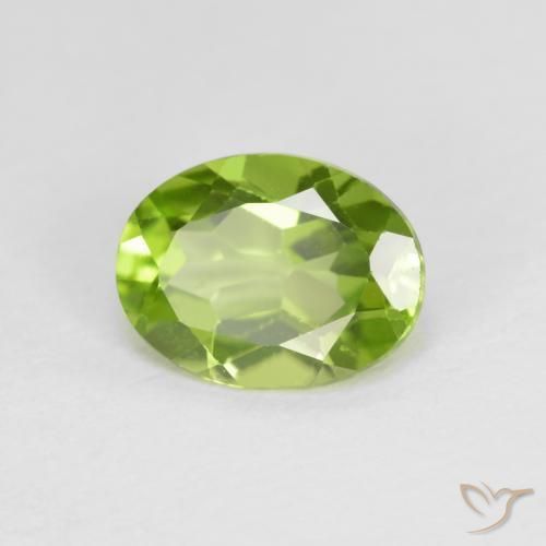 Peridoto Verde medio natural de 1.35 ct, Ovalada, VS