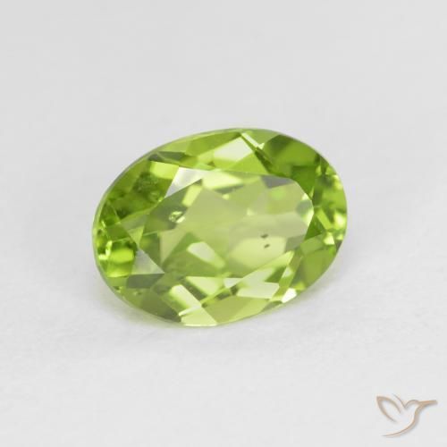 Peridoto Verde medio natural de 1.45 ct, Ovalada, VS