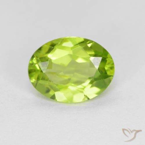 1.45ct Natural Verde vivo claro Peridoto, Ovalada, VS