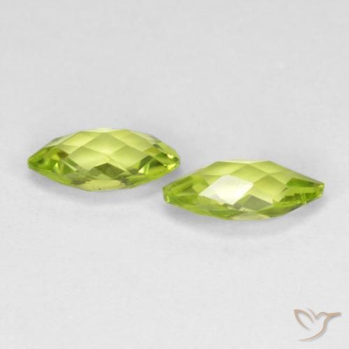 Gemas de Peridoto Verde amarillento natural de 1.34 ct, Marquesa, VVS-VS