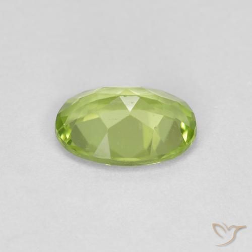 Peridoto Verde vivo natural de 0.82 ct, Ovalada, VS