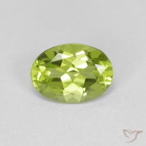 0.86ct Natural Verde vivo Peridoto, Ovalada, VS