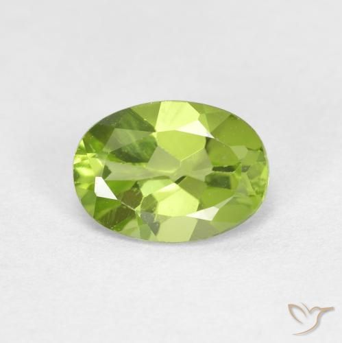 0.88ct Natural Verde vivo Peridoto, Ovalada, VS
