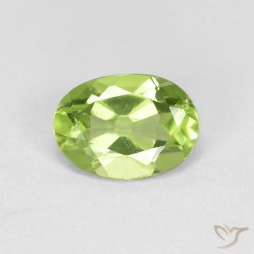 0.89ct Natural Verde amarillento Peridoto, Ovalada, VS-SI