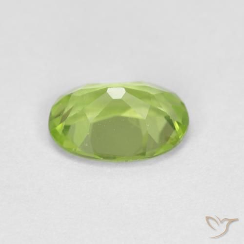 Peridoto Verde amarillento natural de 0.89 ct, Ovalada, VS-SI